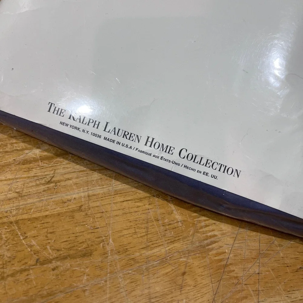 Vtg Ralph Lauren Navy Blue Twin Flat Sheet 100% Cotton 250 TC Made in USA New